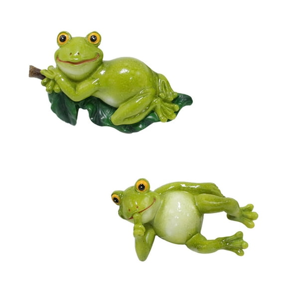 Cute Frog Resin Flower Pot Decor, Blue Outdoor Garden Ornament, Weatherproof Yard Art for Porch/Patio Decoration