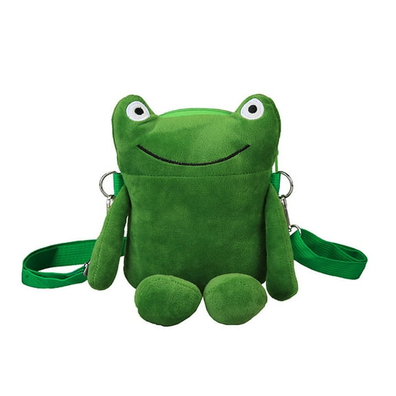 Cute Frog Shoulder Bag For Teen Girls Plush Doll Crossbody Fashionable Novel Handbag Girls Mini Purse