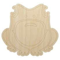 Cute Frog Sitting Wood Shape Unfinished Piece Cutout Craft DIY Projects - 4.70 Inch Size - 1/8 Inch Thick