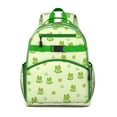 thumbnail image 1 of Cute Frog Students Backpack with Artistic Green Frog Print, Forest Mushroom Pattern, and Nature Cartoon for s, 1 of 6