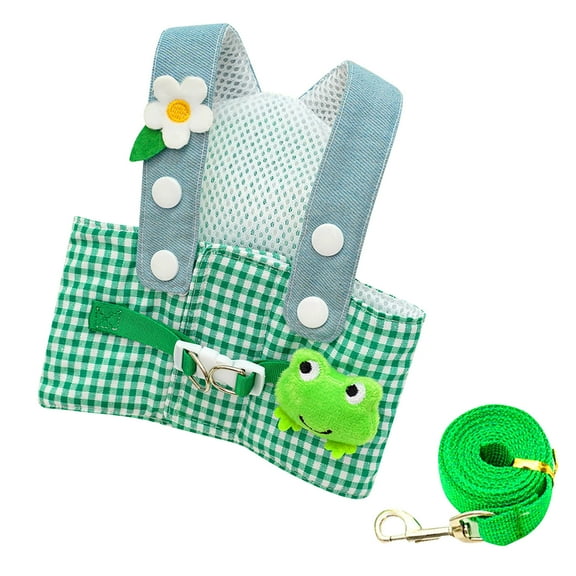 Cute Frog Theme Adjustable Dog Harness And Leash For Small Dogs And Cats Comfortable L Utility