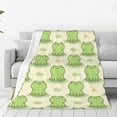 thumbnail image 1 of Cute Frog Throw Blanket Flannel Fleece Autumn Lightweight Soft Fuzzy Cozy Blanket for Couch Bed Fall Decor Travel Blankets Holiday Kids Adult 80"x60", 1 of 6