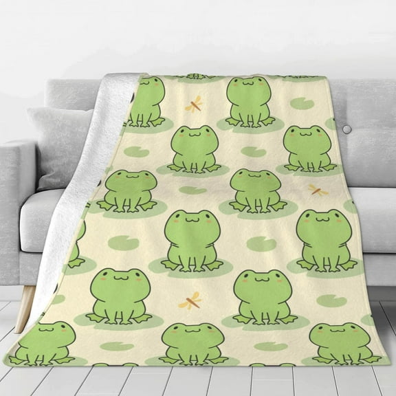 Cute Frog Throw Blanket Frog Gifts for Men Women Soft Cozy Fleece Flannel for Sofa Bed Couch Home Decor All Season for Adults Teen 50x40 Inch
