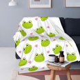 thumbnail image 1 of Cute Frog Throw Blanket Soft Bed Blankets Lightweight Cozy Plush Flannel Fleece Blanket for Sofa Couch Bedroom 50"x40" Small, 1 of 6