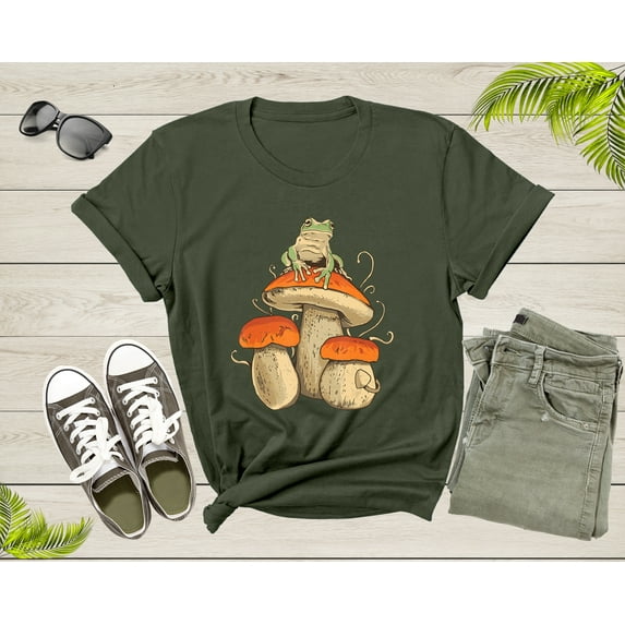 Cute Frog Toad Animal Mushroom Lover Gifts For Men Women Kid T-shirt Frog Lover Shirt Frog And Toad Mushroom Shirt Frog Lover Animal Tshirt