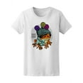 thumbnail image 1 of Cute Frog With Knit Hat And Bow T-Shirt Women -Image by Shutterstock, Female XX-Large, 1 of 2