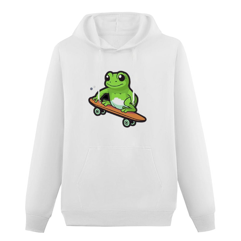 Froggy Frog Skating Hoodie Frog Shirts For Women Green/Yellow Frog - Main Image