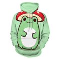 thumbnail image 1 of Cute Frog with Mushroom Hat Men's Women Vintage 3D Hooded Sweatshirt - All-Season Loose Fit Streetwear, 1 of 6