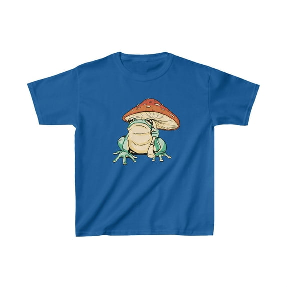 Cute Frog with Mushroom Umbrella Countrycore Cottagecore Kids T-Shirt
