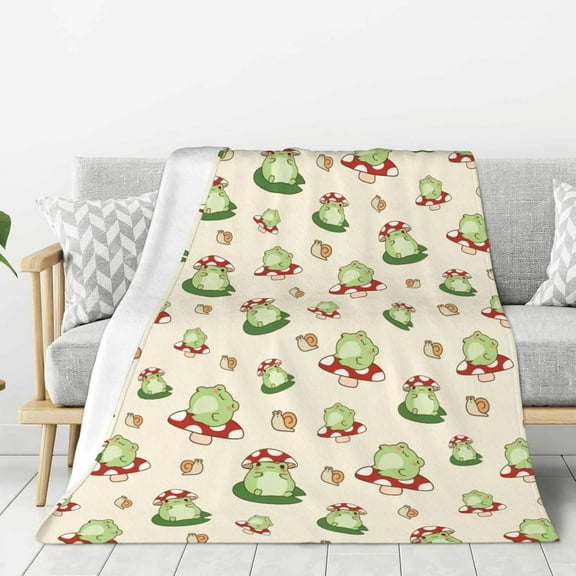 Cute Frogs Fuzzy Throw Blanket for Women Men Girls Boys Soft Cozy Fleece Blanket for Bedroom Living Rooms Sofa Couch 60"x50"