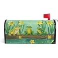 thumbnail image 1 of Cute Frogs and Daffodils Yellow Flowers Magnetic Mailbox Cover MailWraps Garden Yard Home Decor for Outside Standard Size-18"x 20.8"6…, 1 of 5