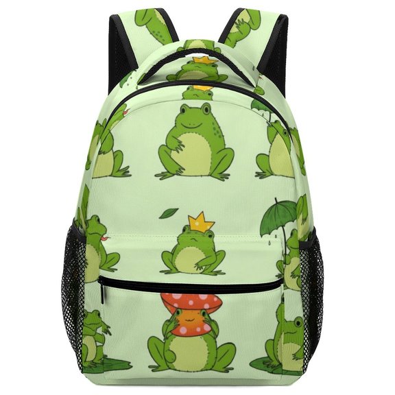 Cute Frogs in Various Poses Backpack for Business Daypack College Canvas Bags Durable