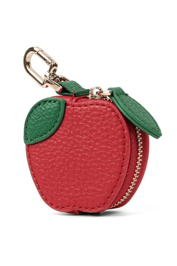 Cute Fruit Coin Purse Bag Charm,Mini Leather Coin Change Purse & Pouch Holder Keychain Charm for Handbag Tote Wallet Airtag Accessories,Kawaii Fruit Bag Charms for Girl Women