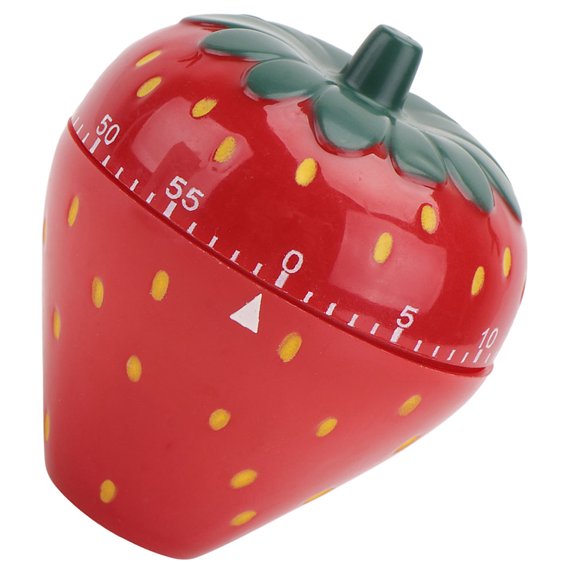 Cute Fruit Design Mechanical Kitchen Timer Red for Baking and Cooking Countdown