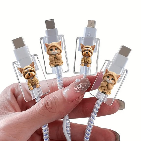 Cute Fruit Flower Cable Protectors for Apple IOS Charging Cables | Anti-Breakage Design & Stylish Protection
