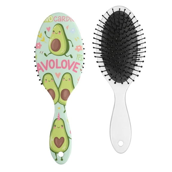 Cute Fruit Hair Brush - Avocado-Themed Paddle Brush for Frizz Control, Ideal for Home & Travel