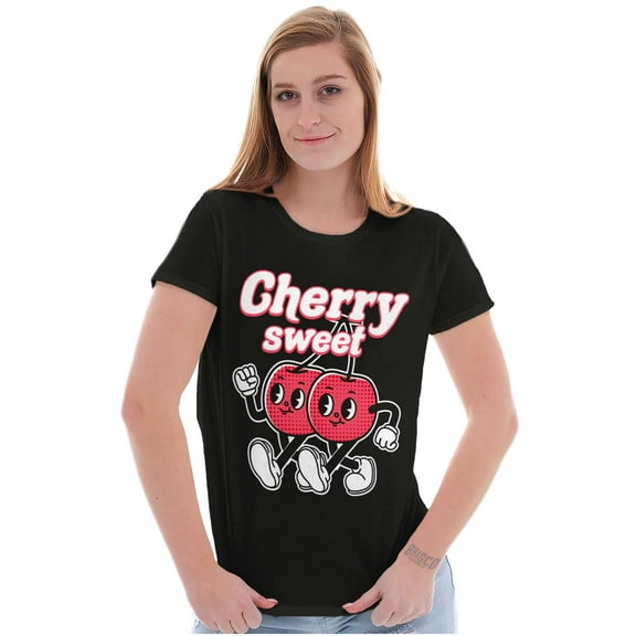 Cute Fruit Kawaii Cherry Sweet Womens Slim Fit Graphic Tee Brisco Brands S