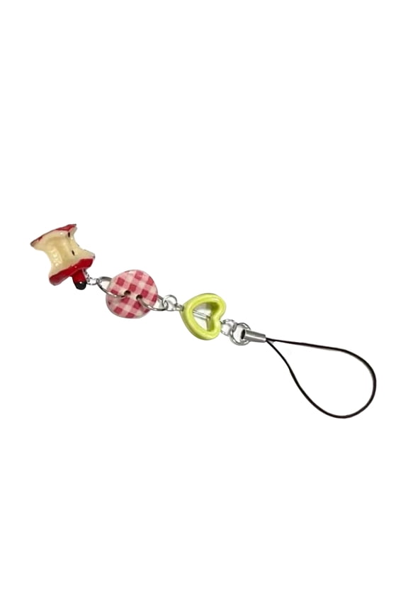 Cute Fruit Keychain for Backpacks Resin Fruit Keyring Charm Phone Lanyard Hangings Jewelry Keyring