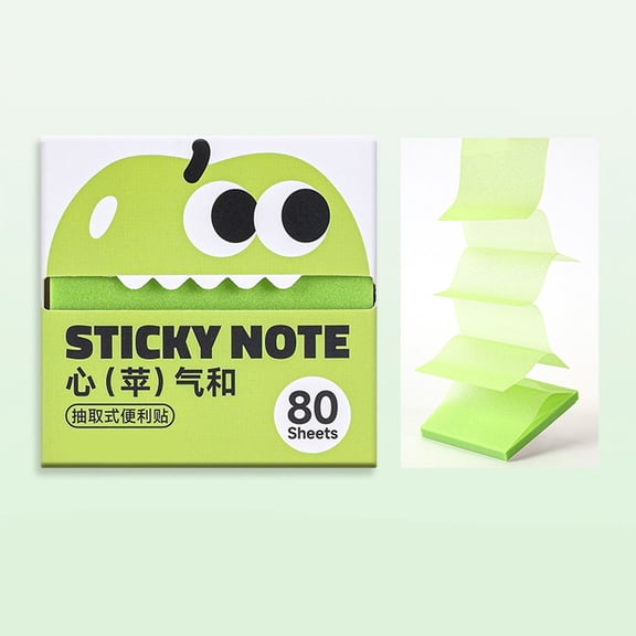Cute Fruit Monster Pull-Out Sticky Notes Smooth Writable Tabs Kawaii Student Office Desk Gift Transparent Pearlescent Memo Sheets Book Annotation Markers Strong Adhesive Residue-Free Notes