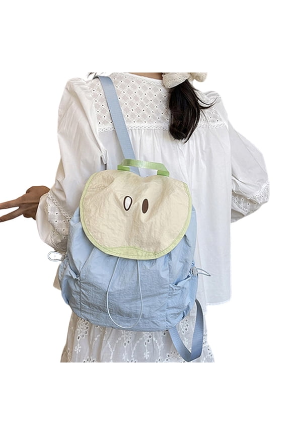 Cute Fruit Pattern Drawstring Backpack, Lightweight Nylon Mini Daypack for School Daily Travel