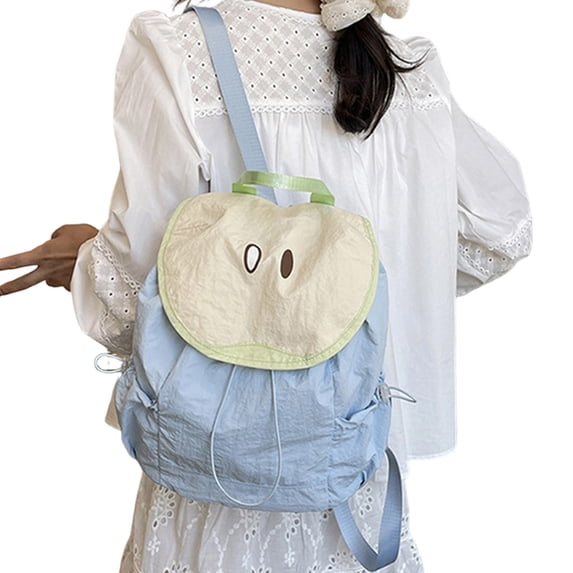 Cute Fruit Pattern Drawstring Backpack, Lightweight Nylon Mini Daypack for School Daily Travel