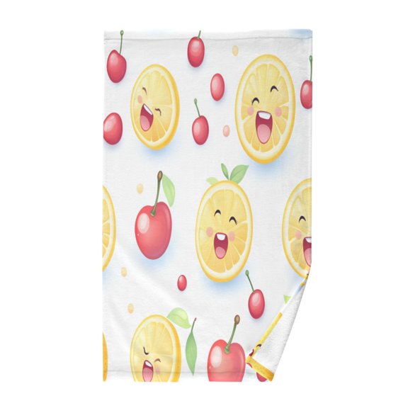 Cute Fruit Pattern Soft 100% Cotton Towel, High Absorbency, Single Pack, 16" x 28"