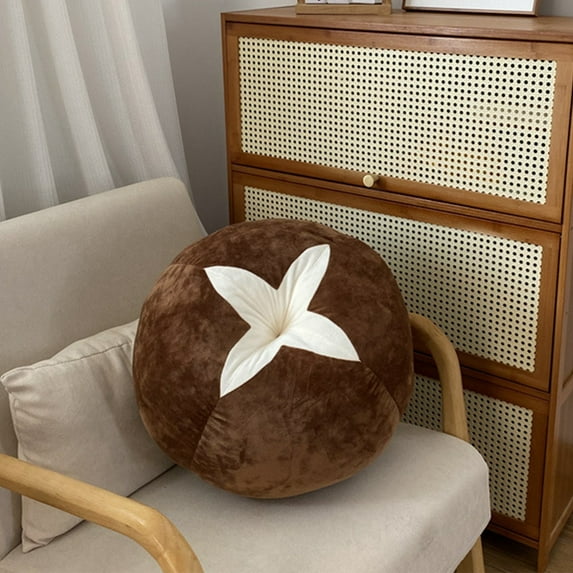 Cute Fruit Shaped Throw Pillow, 17.71 Inch Stuffed Tomato Mushroom Cushion – Soft Cotton Decorative Floor Pillow for Sofa, Childs Room, Window Seat and Stress Relief Hugging