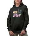 thumbnail image 1 of Cute & Full of Sugar feat. a Bunny, Easter Art Favor, Souvenir or Merch Gift, Black Hooded Sweatshirt or Hoodie, 3XL, 1 of 5