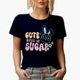 thumbnail image 1 of Cute & Full of Sugar feat. a Bunny, Easter Art Favor, Souvenir or Merch Gift, Navy Blue T-Shirt, Large, 1 of 5