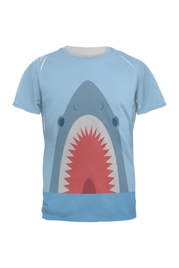 Cute Fun Shark Attack All Over Mens T Shirt Multi MD