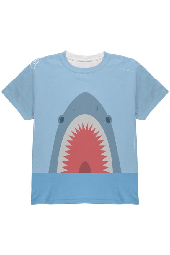 Cute Fun Shark Attack All Over Youth T Shirt