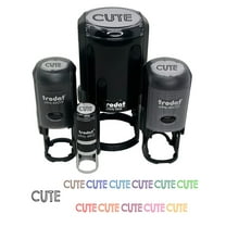 Cute Fun Text Self-Inking Rubber Stamp Ink Stamper - Black Ink - Mini 1/2 Inch