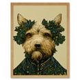 thumbnail image 1 of Cute Fun Westie Dog Vintage William Morris Style Art Print Framed Poster Wall Decor 12x16 inch, 1 of 5