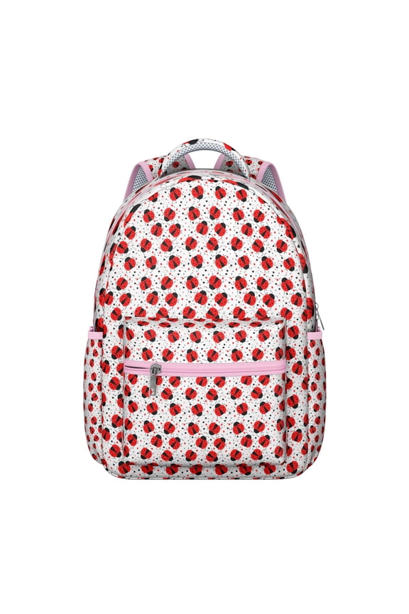 Cute & Functional Ladybug Backpack - Water-Resistant School Bag, Lightweight Laptop Backpack with Multiple Pockets for Women & Teens