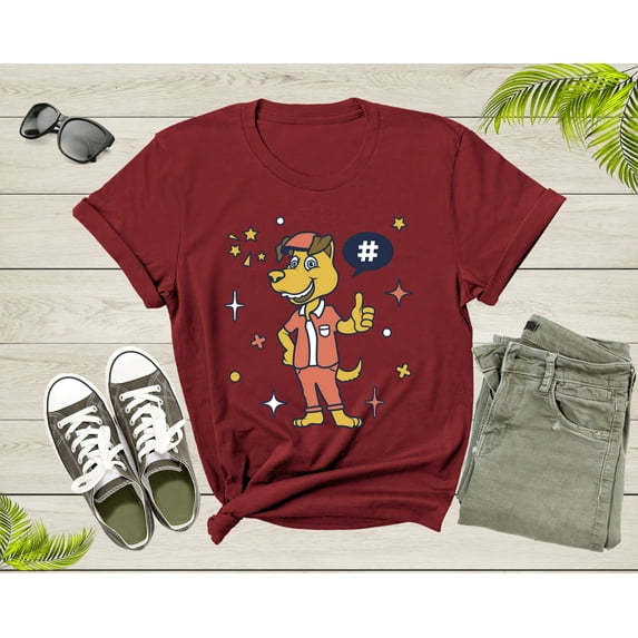 Cute Funky Hipster Goofy Dog Dressed in Cartoon Character T-Shirt Dog Lover Gift T Shirt for Men Women Kids Boys Girls Graphic Tshirt