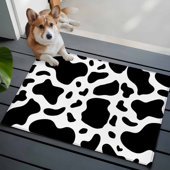 Cute Funny 2x3 Area Rugs for Living Room, Cow Textures Non Slip Floor Mat Washable Low-Profile Indoor Carpet for Bedroom, Dining Room, Bathroom