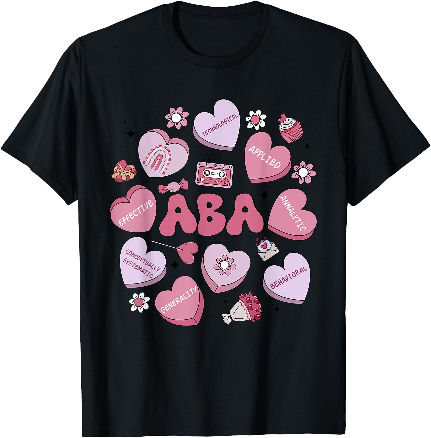 Cute Funny ABA Therapy Candy Heart SLP Behavior Valentines T-Shirt ...