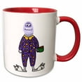 thumbnail image 1 of 3drose, Cute Funny Abominable Snowman in Polka Dot Pajamas, 15oz Two-tone Red Mug, 1 of 6