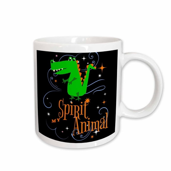 3drose, Cute Funny Alligator Spirit Animal Gator Fan Cartoon, 15oz Mug