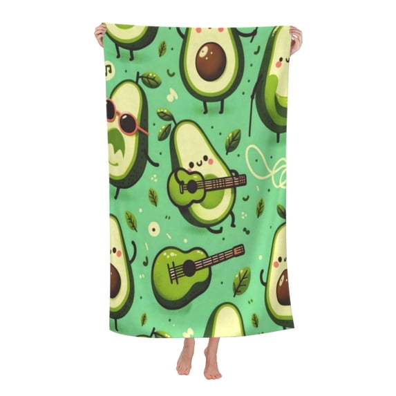 Cute Funny Avocado Fruit Bath Towel Soft and Highly Absorbent for Adults