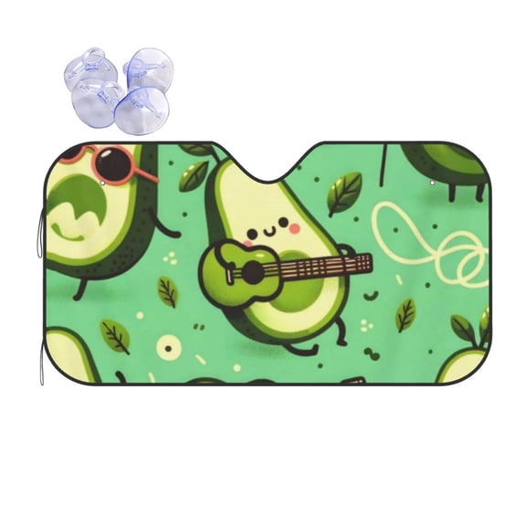 Cute Funny Avocado Fruit Car Windshield Sun Shade Universal Fit Auto Sun Visor Protector