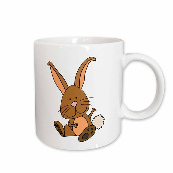 3drose, Cute Funny Baby Brown Bunny Rabbit Cartoon, 11oz Mug