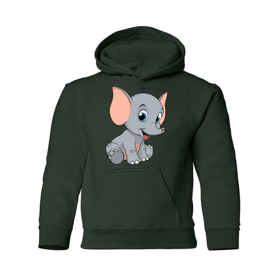 Cute Funny Baby Elephant Hoodie Juniors -Image by Shutterstock, Medium