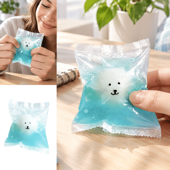 Cute Funny Bear Squishy Stress Toy, Charming Blue Bear Shaped Squeeze Toy With Slow Rise For A Desk Corner And Holiday Gifting