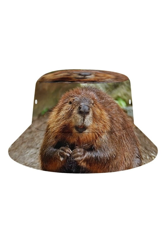Cute Funny Beaver Bucket Hats for Women Men Travel Fashion Sun Cap Packable Outdoor Fisherman Hat