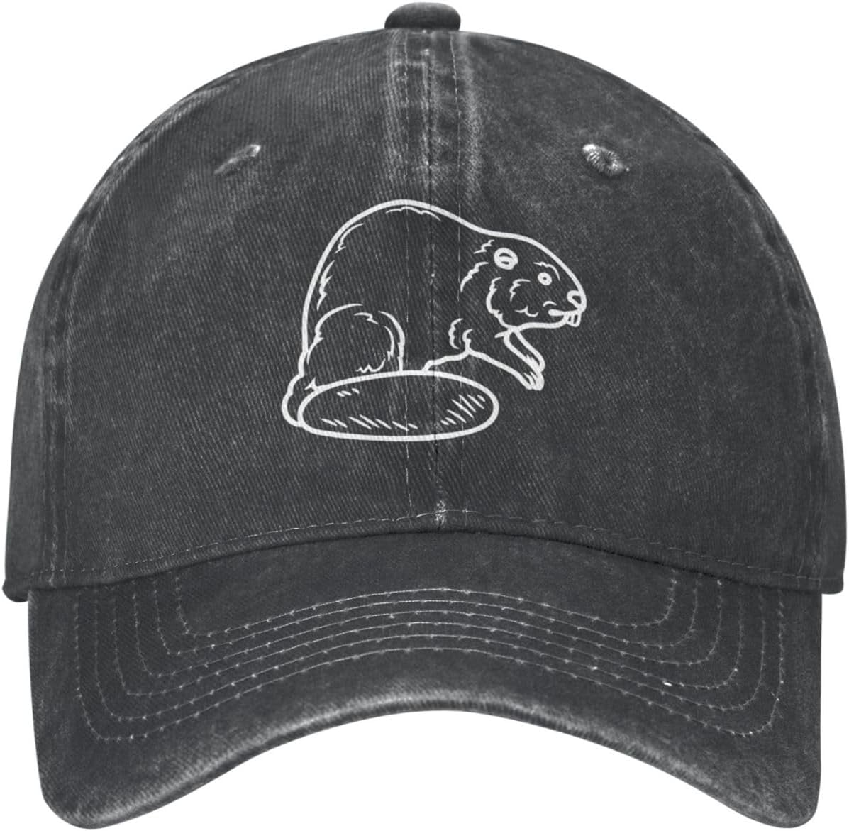 Cute Funny Beaver Trucker Hat – Animal Baseball Cap For Men, Women, Dads, Adjustable Cotton Denim