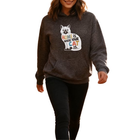 Cute Funny Black Cat Hoodie for Men Women Graphic Pullover Casual Streetwear Cozy Sweatshirt Gift for Cat Lovers