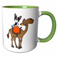 thumbnail image 1 of 3drose, Cute Funny Boston Terrier Dog Riding Camel Cartoon, 15oz Two-tone Green Mug, 1 of 6