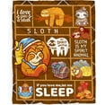 Cute Funny Brown Sleeping Sloth Blanket Gifts for Boys Girls, Kawaii