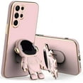 thumbnail image 1 of Cute Funny Cartoon Astronaut Phone Case with Creative Foldable Stand for Xiaomi Redmi Note 12 11 10 9 Pro S Full-Body Protective Sleek TPU Cover(Pink,Note 11/11S), 1 of 8